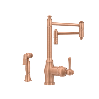 One-Handle Copper Pot Filler Kitchen Faucet with Side Sprayer - AK96918P2
