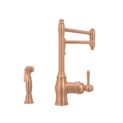 One-Handle Copper Pot Filler Kitchen Faucet with Side Sprayer - AK96918P2