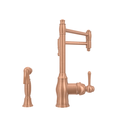 One-Handle Copper Pot Filler Kitchen Faucet with Side Sprayer - AK96918P2