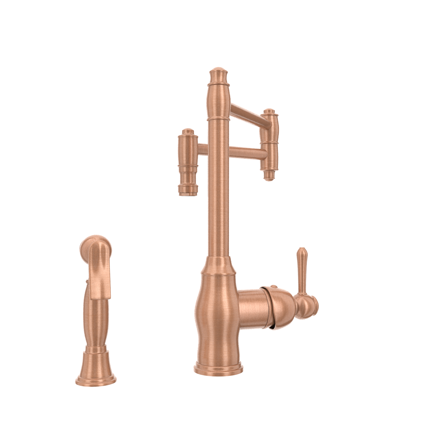 One-Handle Copper Pot Filler Kitchen Faucet with Side Sprayer - AK96918P2