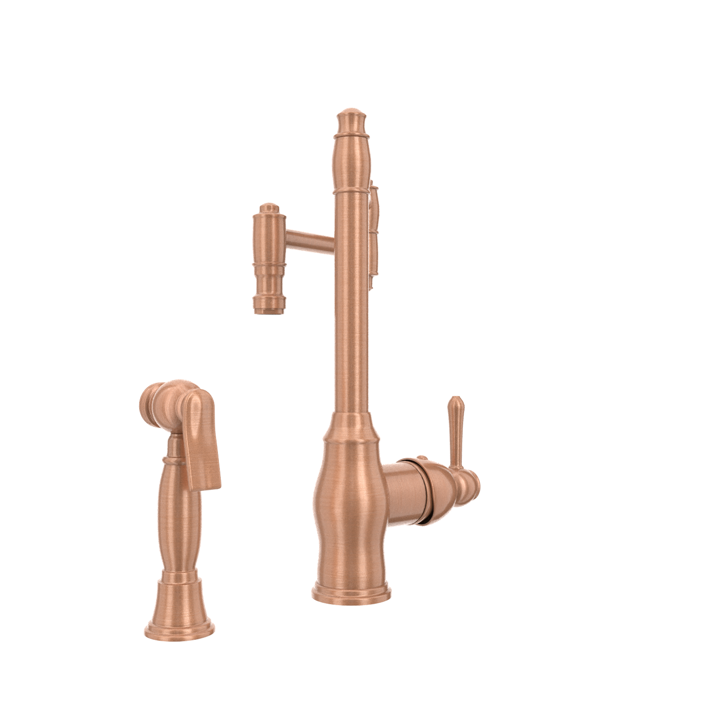 One-Handle Copper Pot Filler Kitchen Faucet with Side Sprayer - AK96918P2