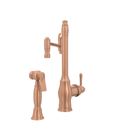 One-Handle Copper Pot Filler Kitchen Faucet with Side Sprayer - AK96918P2