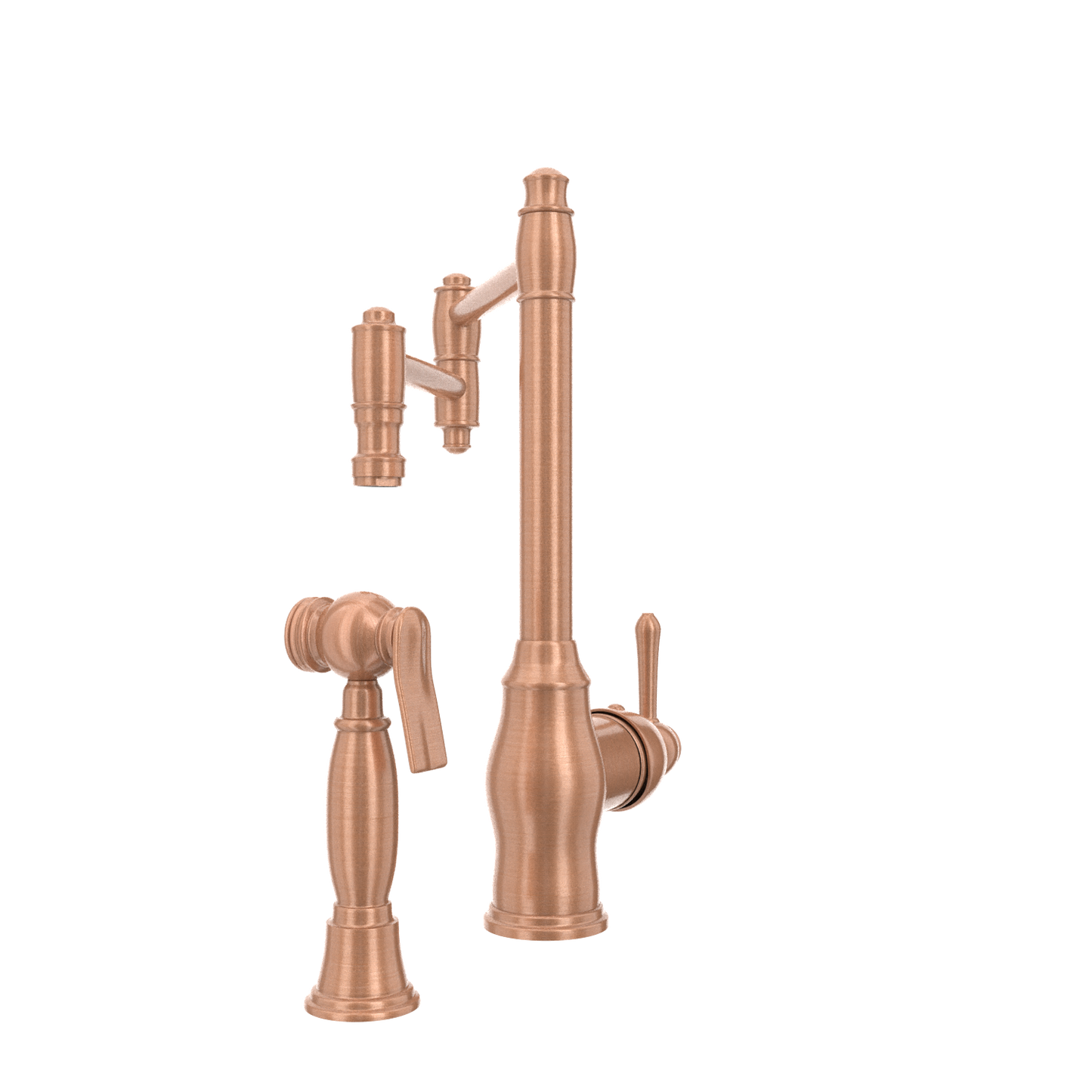 One-Handle Copper Pot Filler Kitchen Faucet with Side Sprayer - AK96918P2