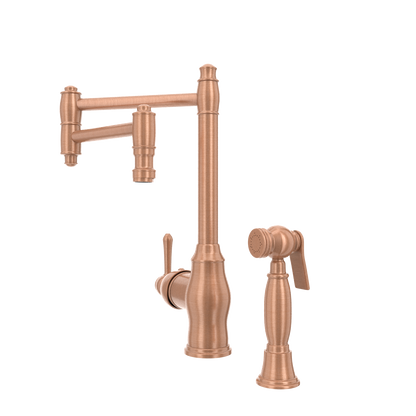 One-Handle Copper Pot Filler Kitchen Faucet with Side Sprayer - AK96918P2