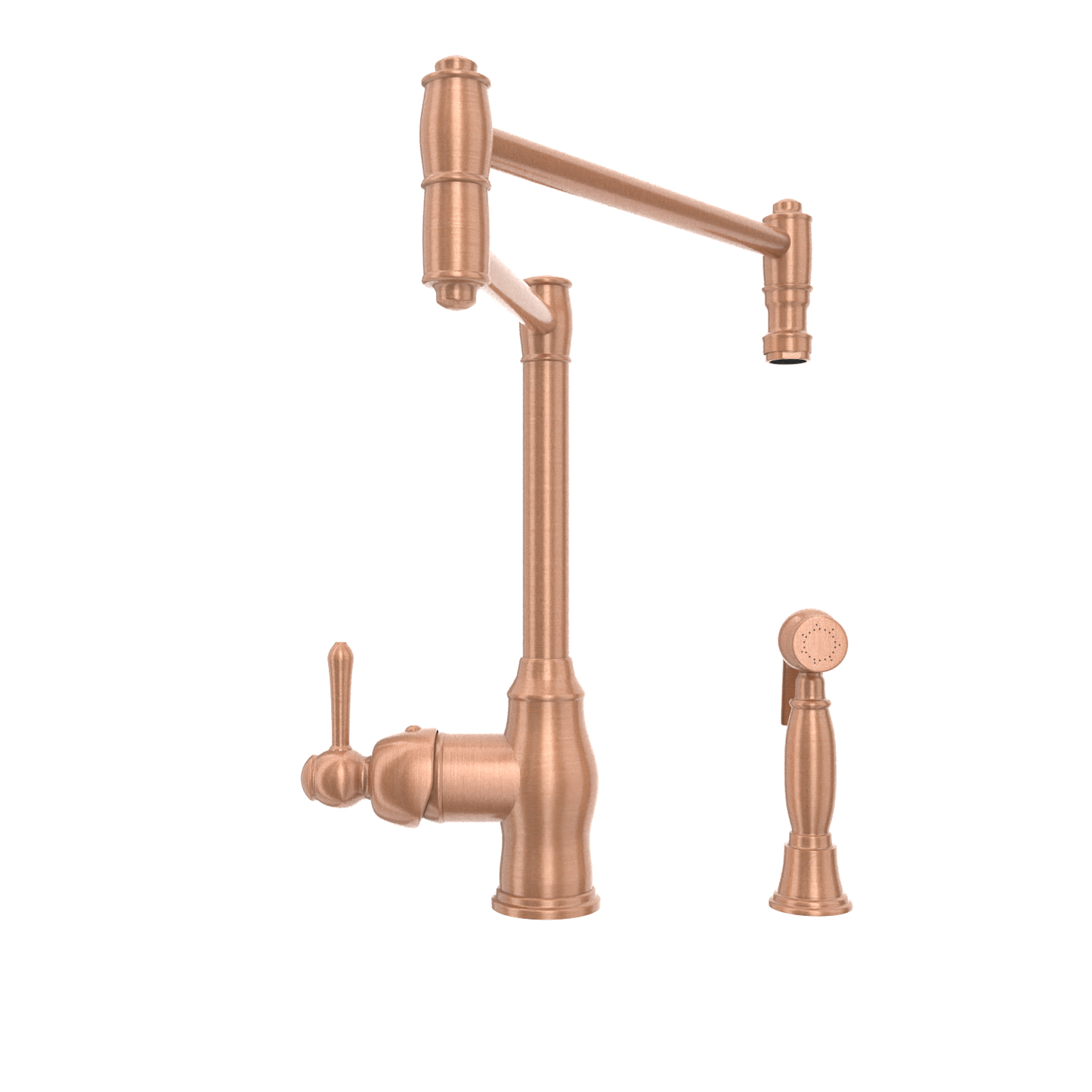 One-Handle Copper Pot Filler Kitchen Faucet with Side Sprayer - AK96918P1