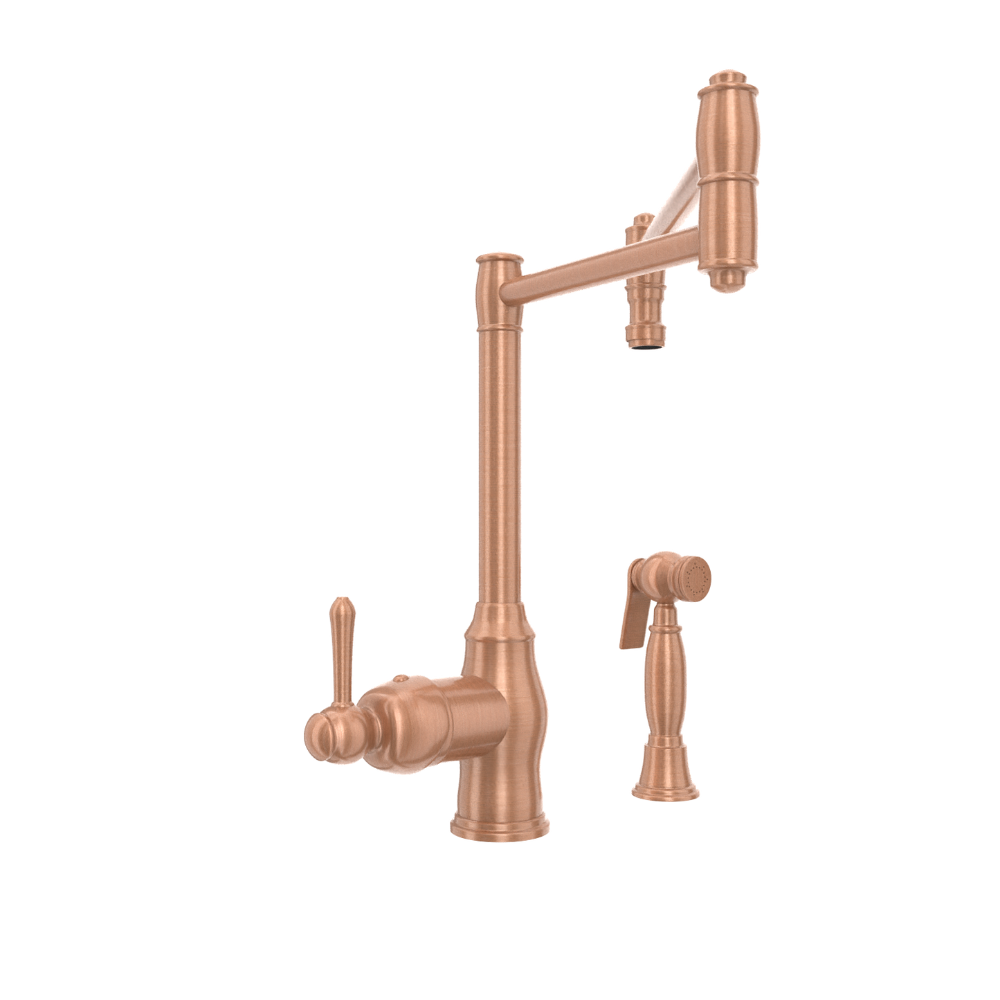 One-Handle Copper Pot Filler Kitchen Faucet with Side Sprayer - AK96918P1
