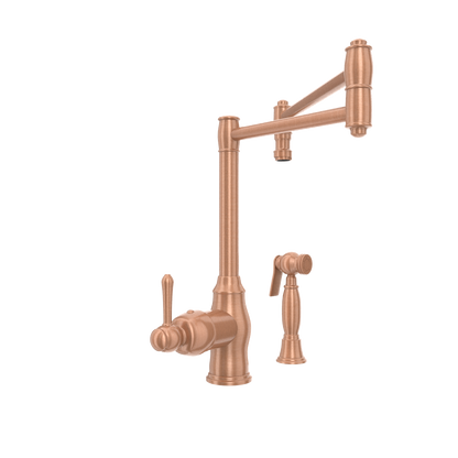 One-Handle Copper Pot Filler Kitchen Faucet with Side Sprayer - AK96918P1