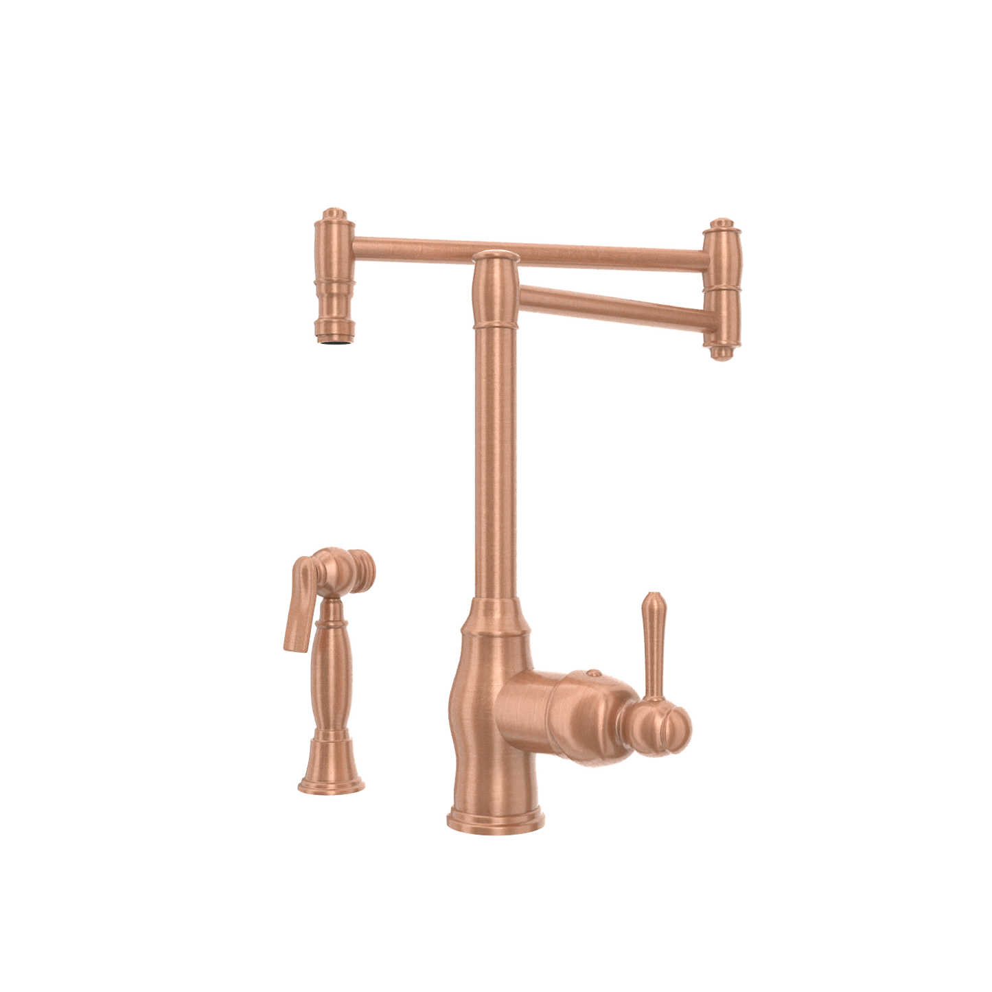 One-Handle Copper Pot Filler Kitchen Faucet with Side Sprayer - AK96918P1