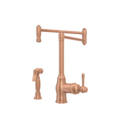 One-Handle Copper Pot Filler Kitchen Faucet with Side Sprayer - AK96918P1