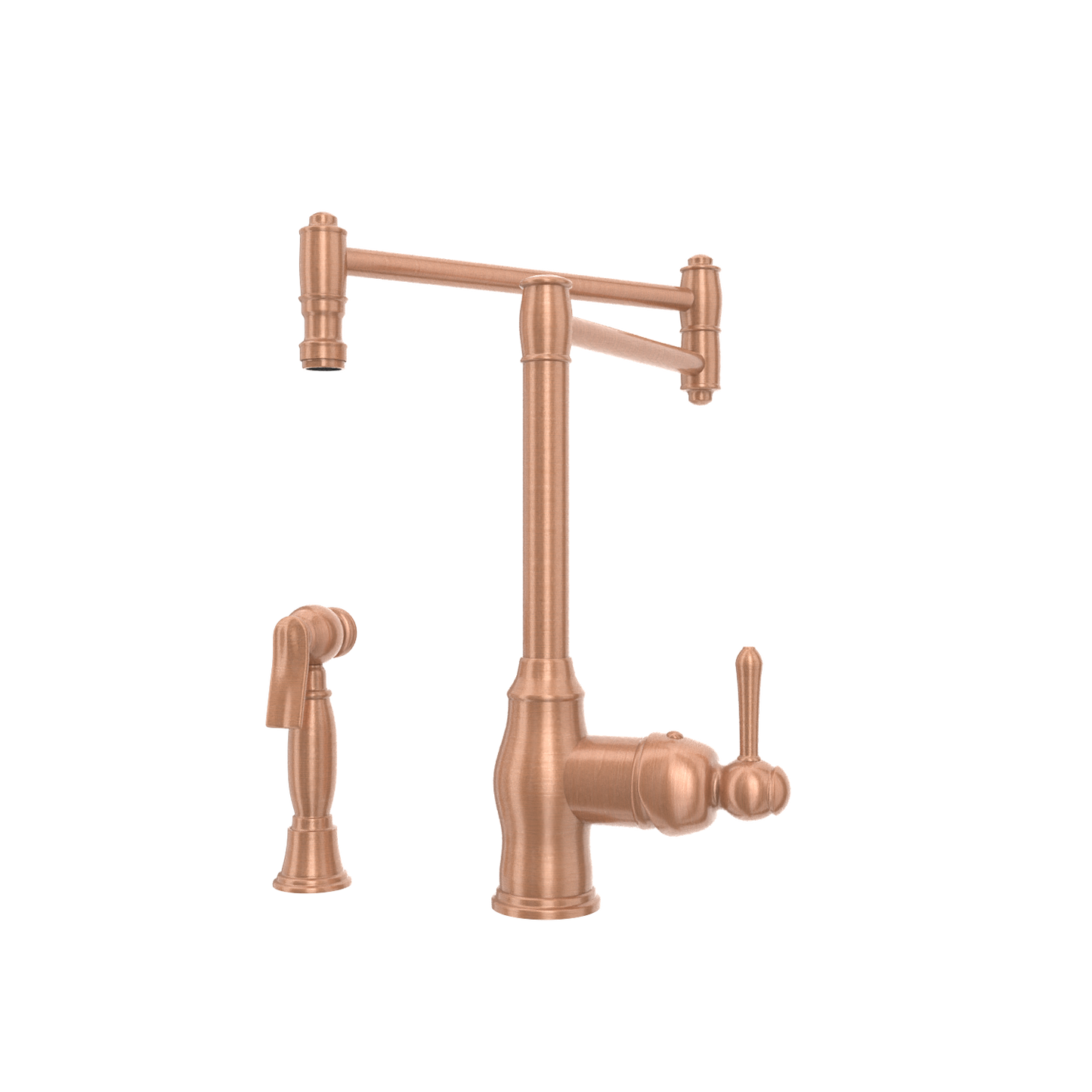 One-Handle Copper Pot Filler Kitchen Faucet with Side Sprayer - AK96918P1