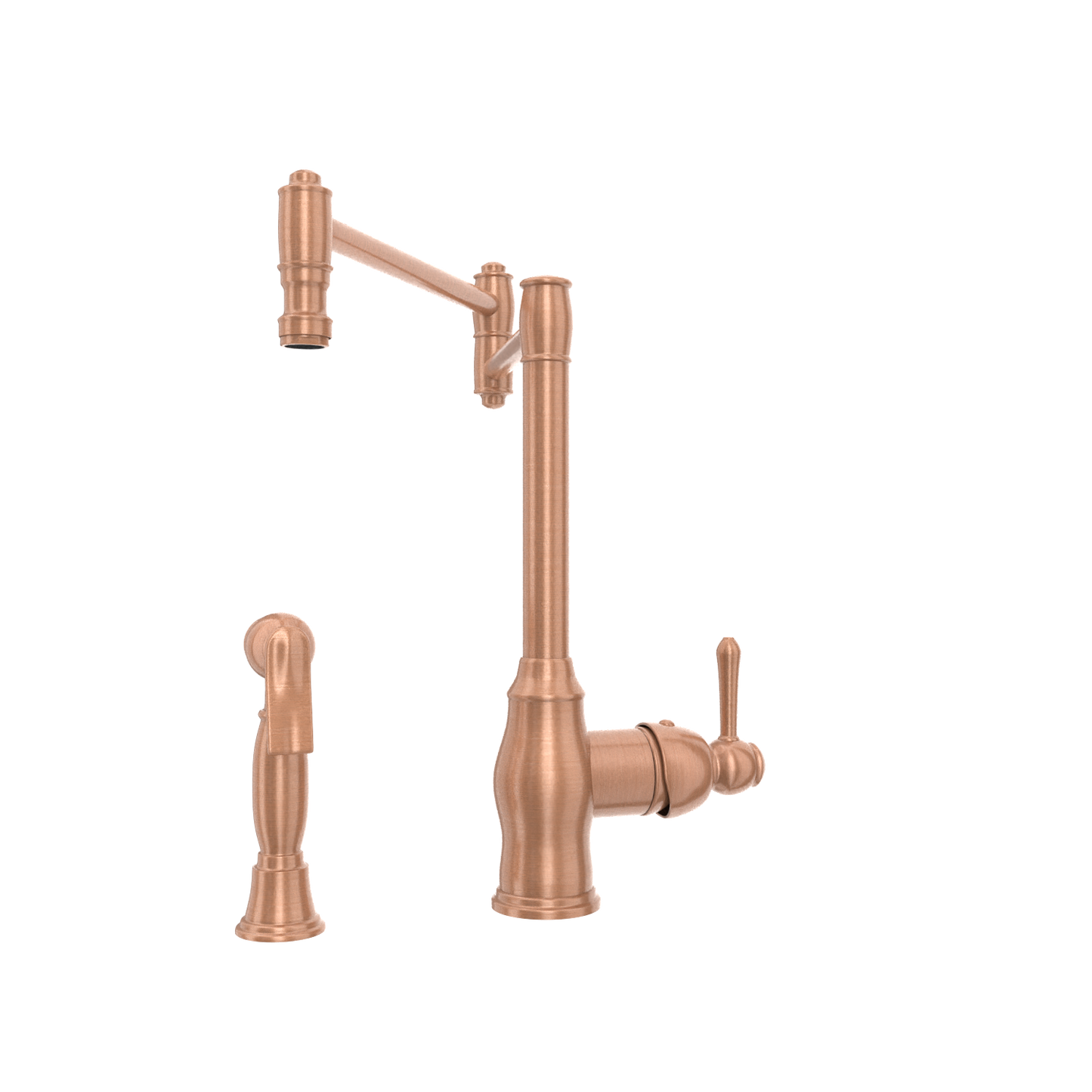 One-Handle Copper Pot Filler Kitchen Faucet with Side Sprayer - AK96918P1