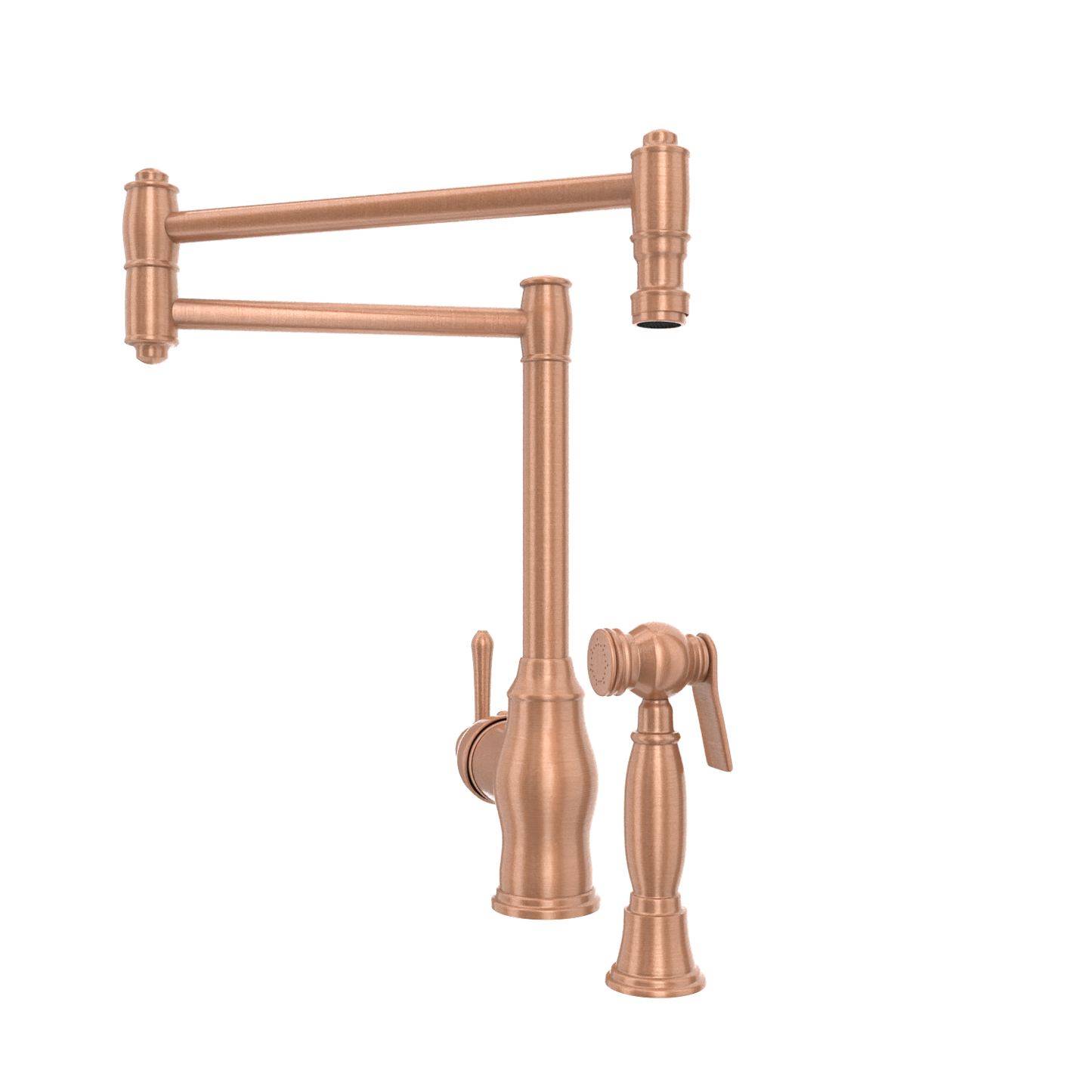 One-Handle Copper Pot Filler Kitchen Faucet with Side Sprayer - AK96918P1