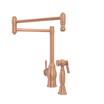 One-Handle Copper Pot Filler Kitchen Faucet with Side Sprayer - AK96918P1
