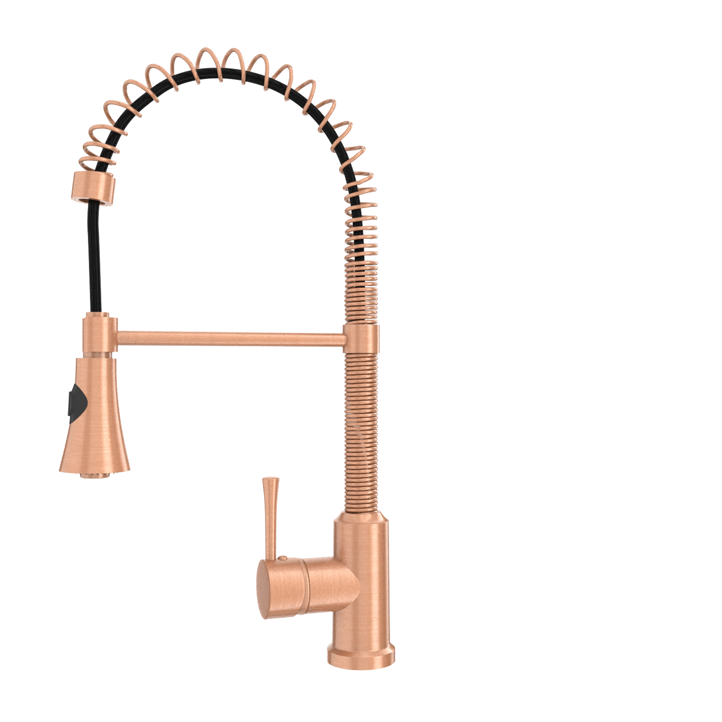 Copper Pre-Rinse Spring Kitchen Faucet, Single Level Solid Brass Kitchen Sink Faucets with Pull Down Sprayer - AK96565C