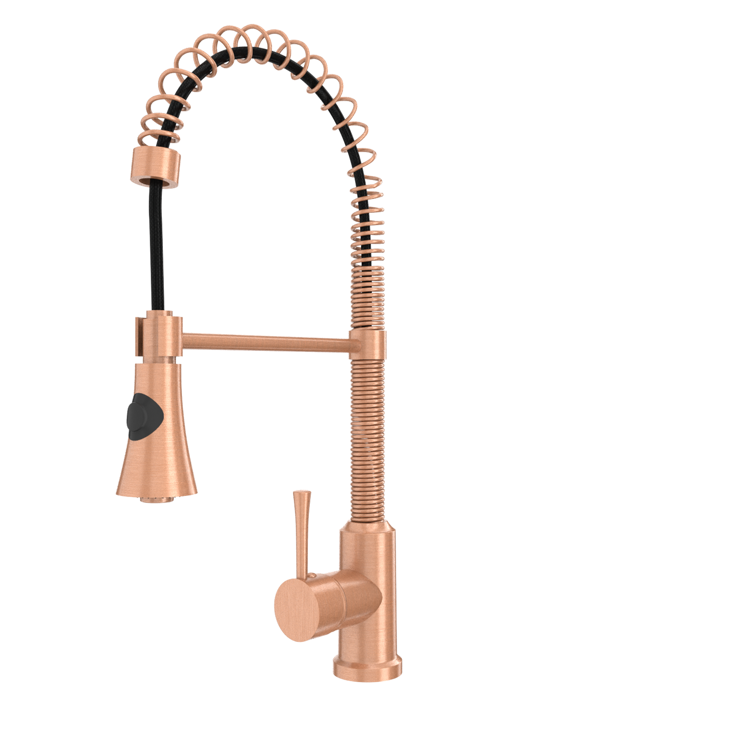 Copper Kitchen Faucet with Soap Dispenser, Single Handle Solid Brass High Arc Pull Down Sprayer Head Kitchen Sink Faucets with Deck Plate