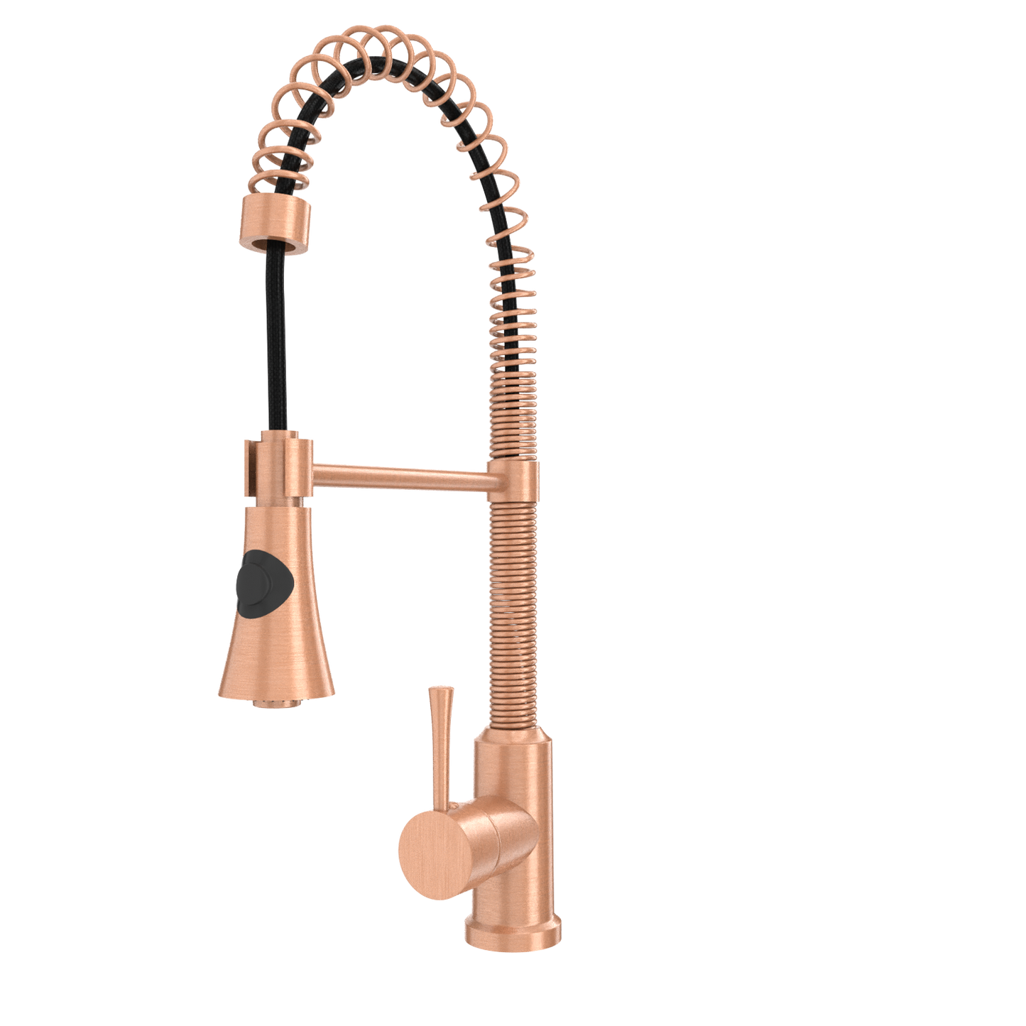 Copper Pre-Rinse Spring Kitchen Faucet, Single Level Solid Brass Kitchen Sink Faucets with Pull Down Sprayer - AK96565C