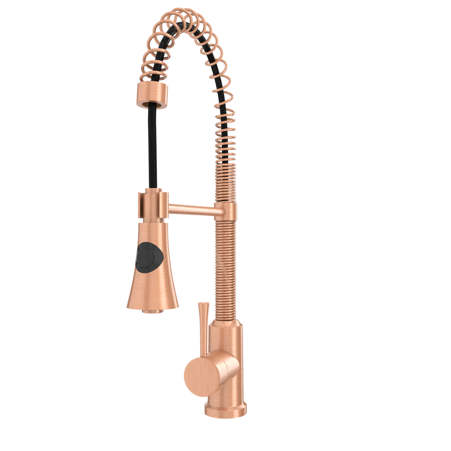 Copper Kitchen Faucet with Soap Dispenser, Single Handle Solid Brass High Arc Pull Down Sprayer Head Kitchen Sink Faucets with Deck Plate