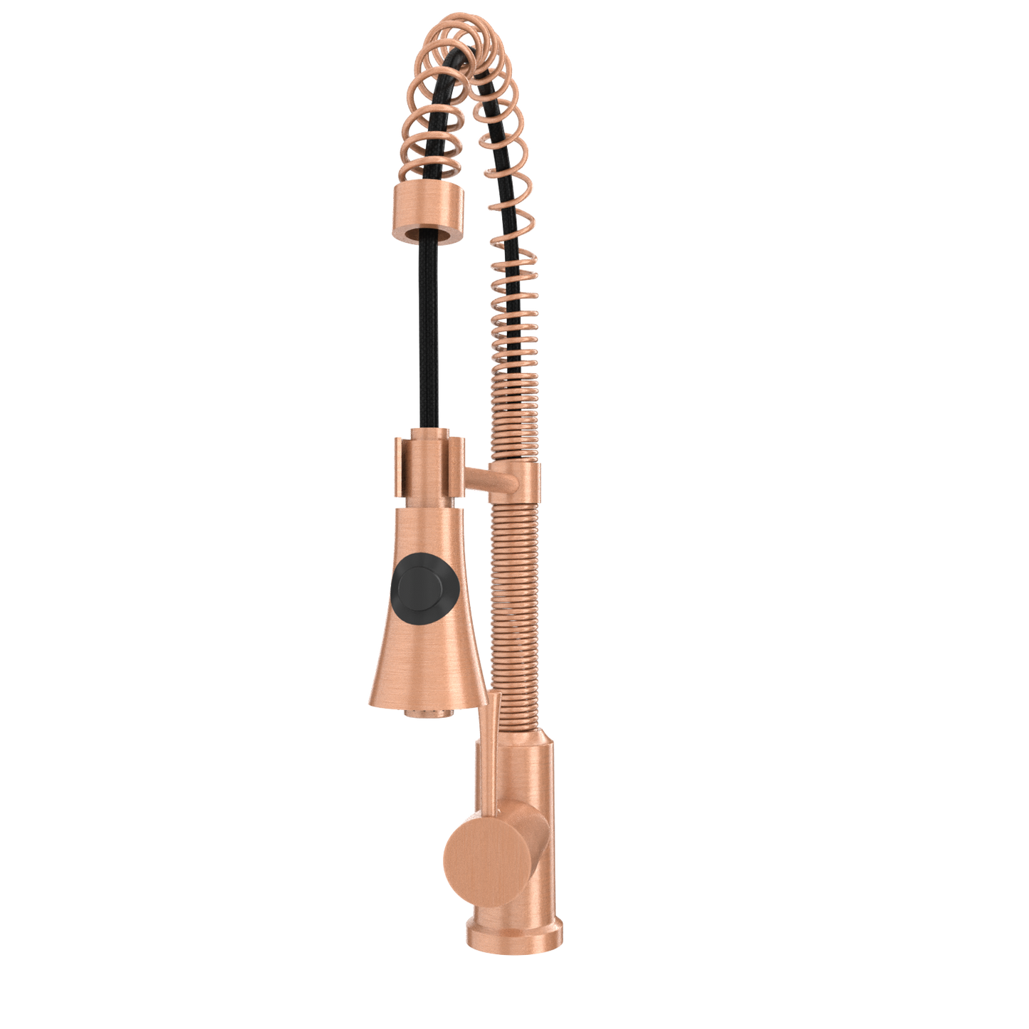 Copper Kitchen Faucet with Soap Dispenser, Single Handle Solid Brass High Arc Pull Down Sprayer Head Kitchen Sink Faucets with Deck Plate