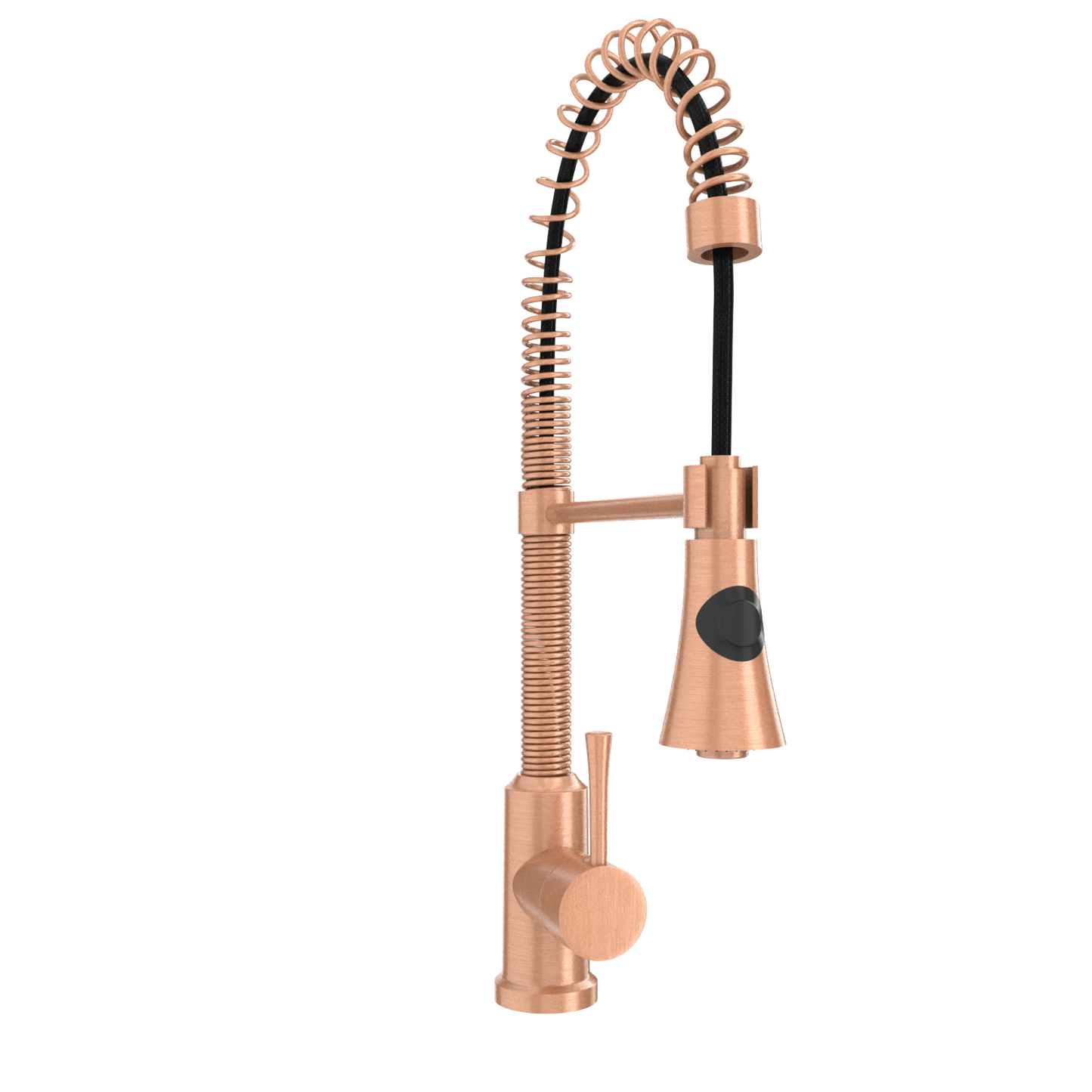 Copper Pre-Rinse Spring Kitchen Faucet, Single Level Solid Brass Kitchen Sink Faucets with Pull Down Sprayer - AK96565C