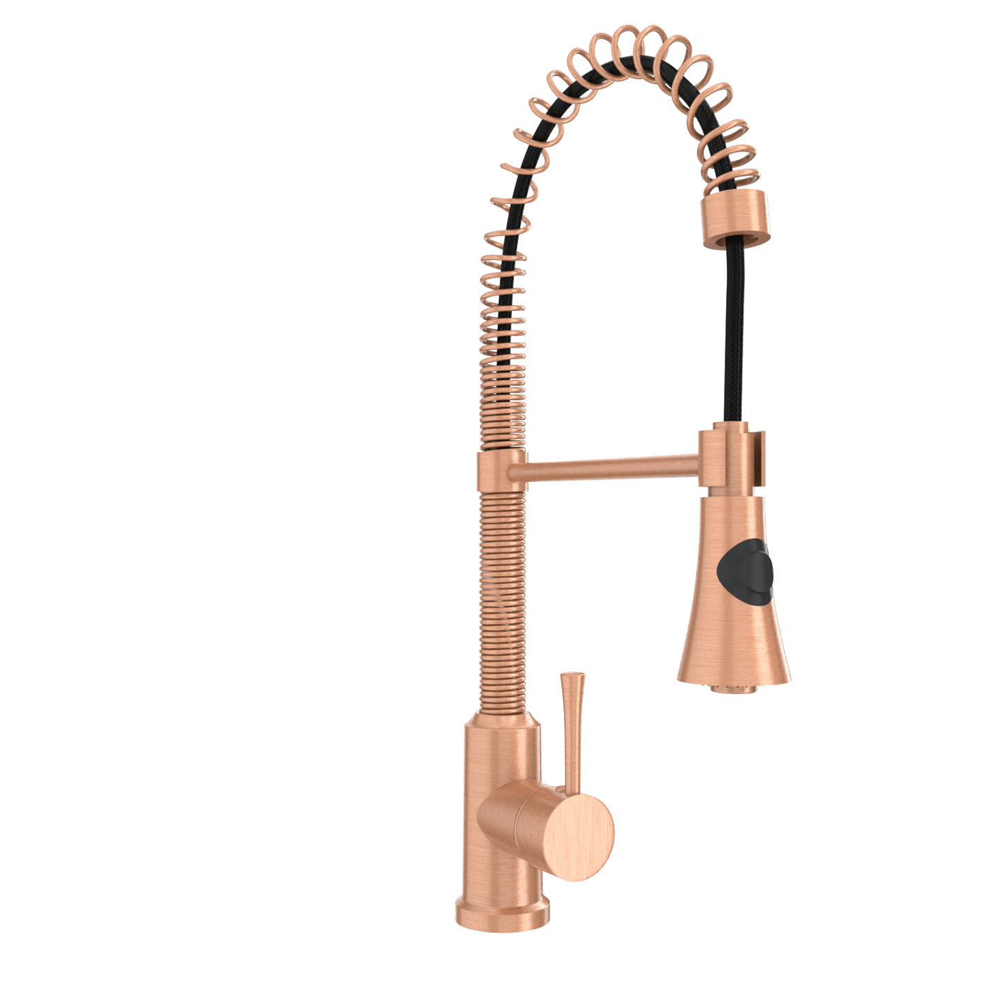 Copper Kitchen Faucet with Soap Dispenser, Single Handle Solid Brass High Arc Pull Down Sprayer Head Kitchen Sink Faucets with Deck Plate
