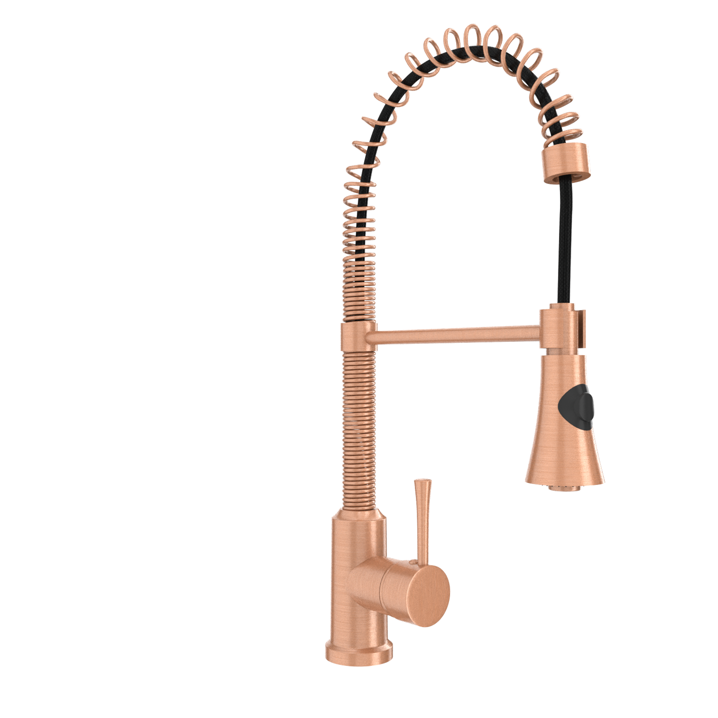 Copper Pre-Rinse Spring Kitchen Faucet, Single Level Solid Brass Kitchen Sink Faucets with Pull Down Sprayer - AK96565C