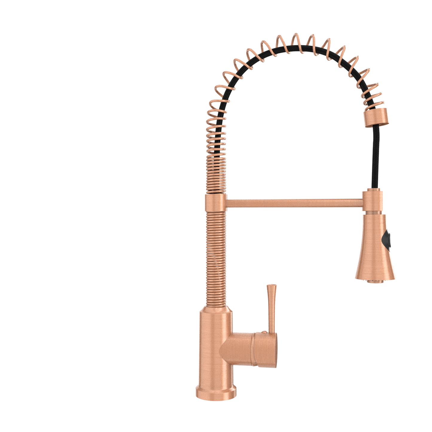 Copper Kitchen Faucet with Soap Dispenser, Single Handle Solid Brass High Arc Pull Down Sprayer Head Kitchen Sink Faucets with Deck Plate