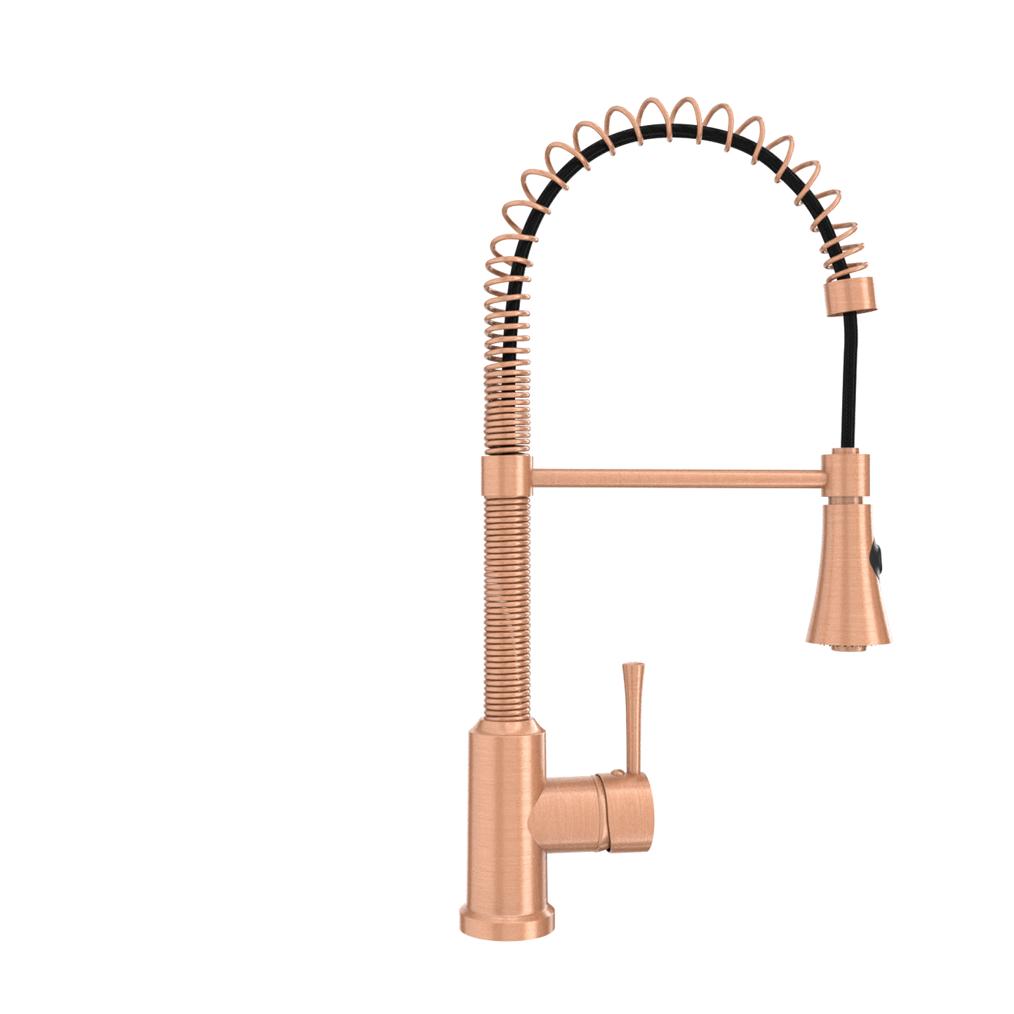 Copper Pre-Rinse Spring Kitchen Faucet, Single Level Solid Brass Kitchen Sink Faucets with Pull Down Sprayer - AK96565C