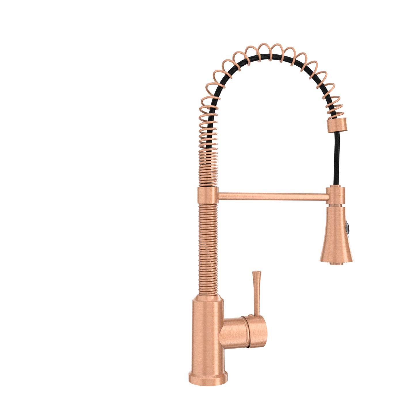 Copper Kitchen Faucet with Soap Dispenser, Single Handle Solid Brass High Arc Pull Down Sprayer Head Kitchen Sink Faucets with Deck Plate