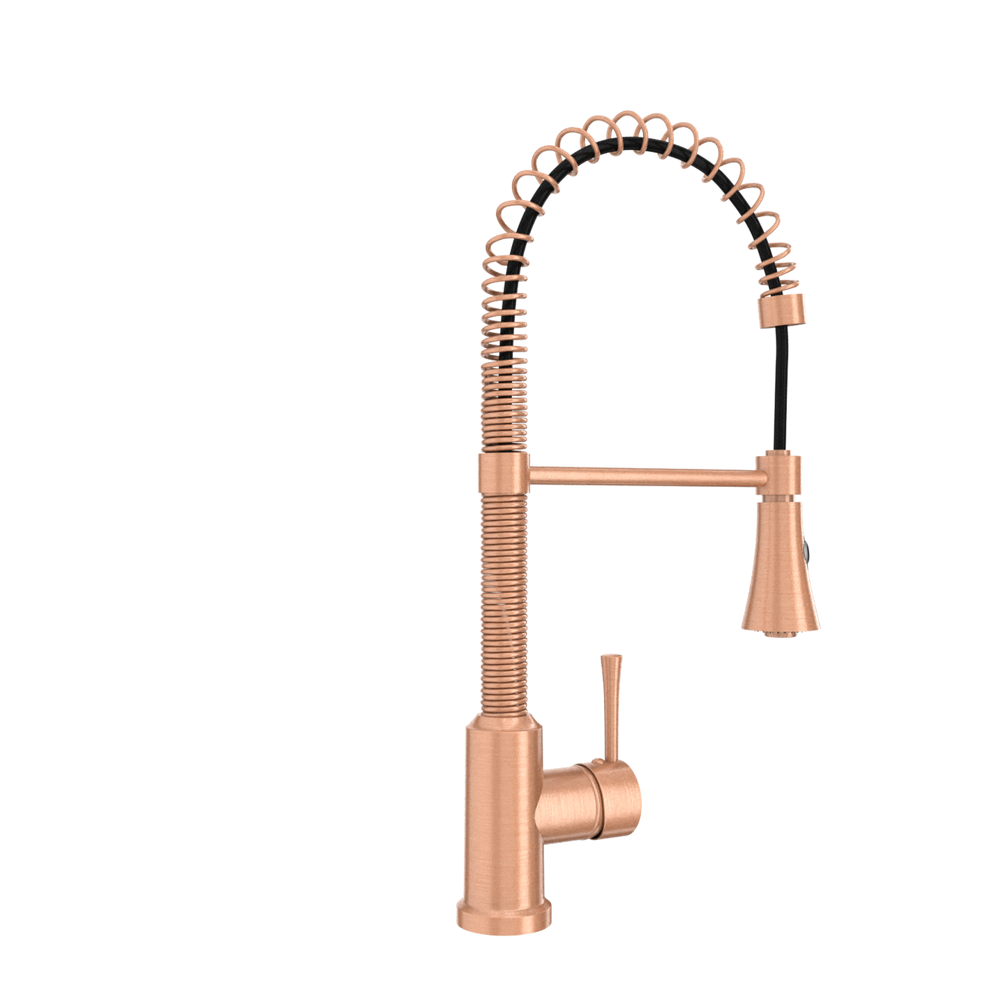Copper Pre-Rinse Spring Kitchen Faucet, Single Level Solid Brass Kitchen Sink Faucets with Pull Down Sprayer - AK96565C