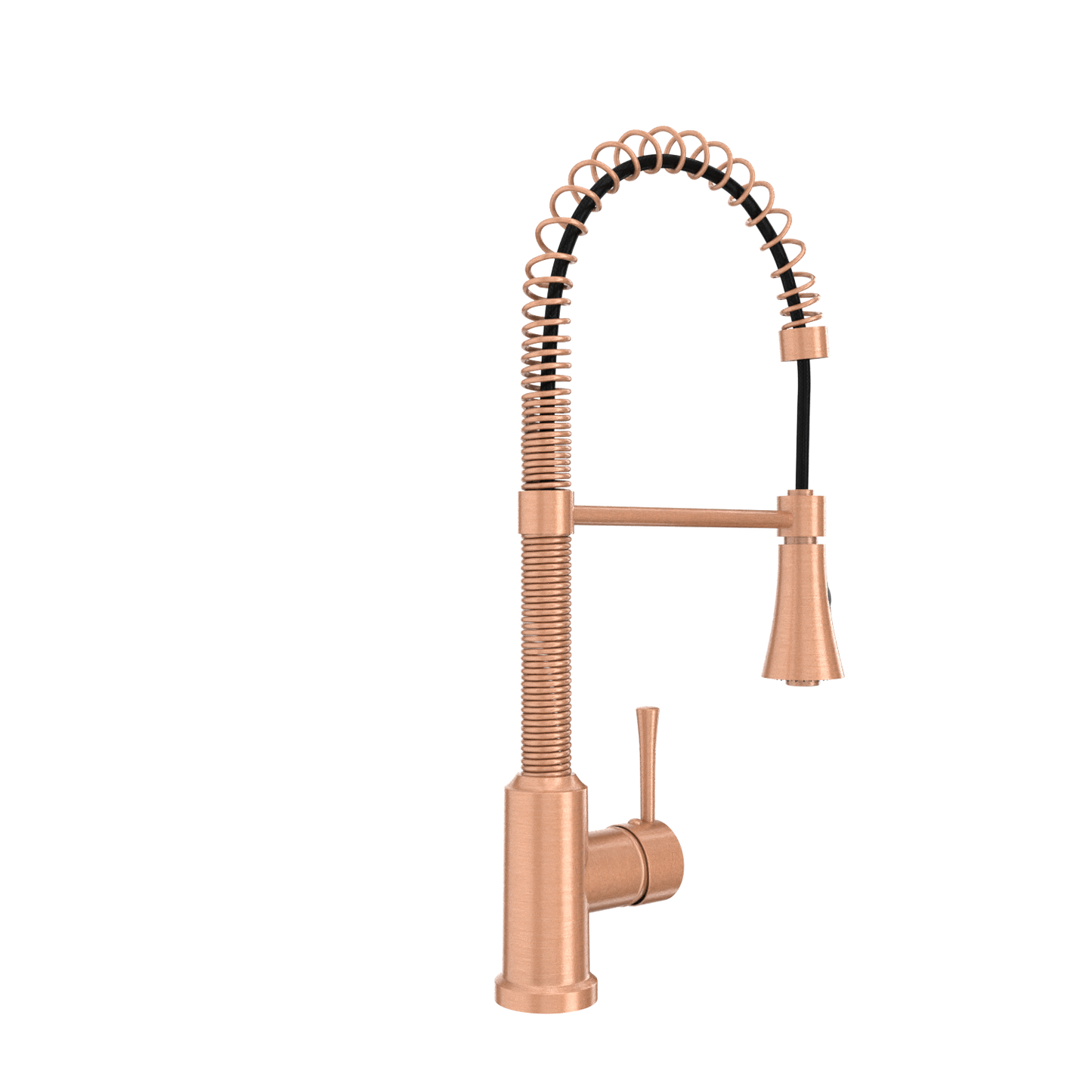 Copper Kitchen Faucet with Soap Dispenser, Single Handle Solid Brass High Arc Pull Down Sprayer Head Kitchen Sink Faucets with Deck Plate