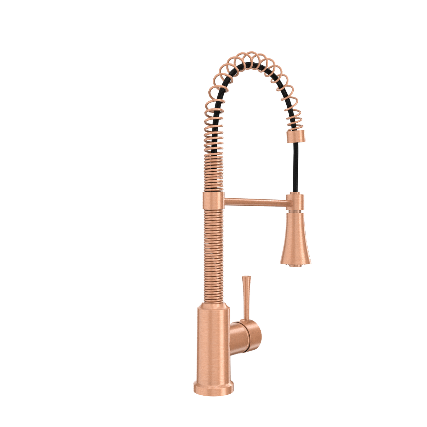 Copper Kitchen Faucet with Soap Dispenser, Single Handle Solid Brass High Arc Pull Down Sprayer Head Kitchen Sink Faucets with Deck Plate