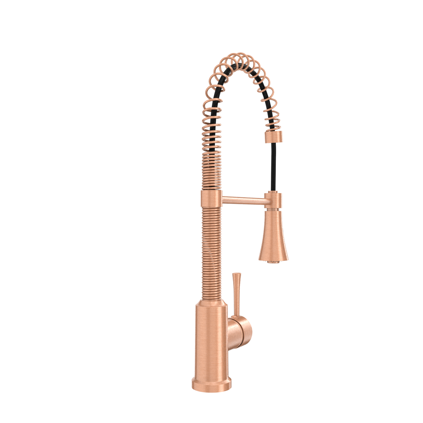 Copper Kitchen Faucet with Soap Dispenser, Single Handle Solid Brass High Arc Pull Down Sprayer Head Kitchen Sink Faucets with Deck Plate
