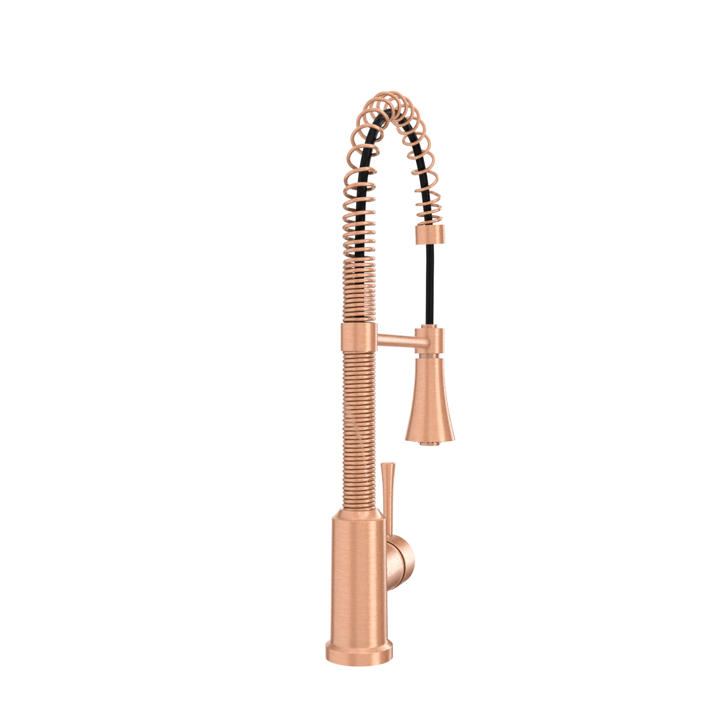Copper Kitchen Faucet with Soap Dispenser, Single Handle Solid Brass High Arc Pull Down Sprayer Head Kitchen Sink Faucets with Deck Plate