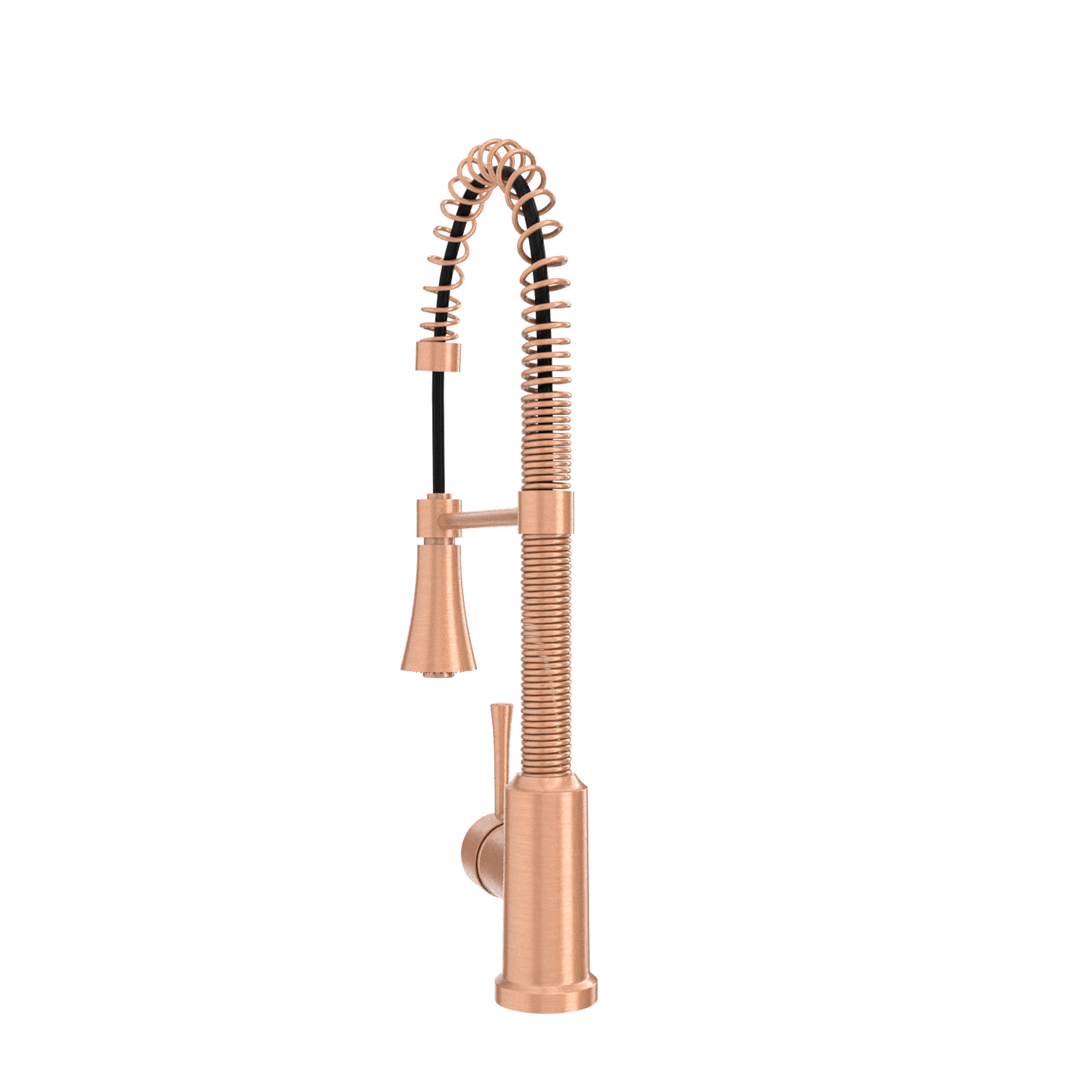 Copper Pre-Rinse Spring Kitchen Faucet, Single Level Solid Brass Kitchen Sink Faucets with Pull Down Sprayer - AK96565C