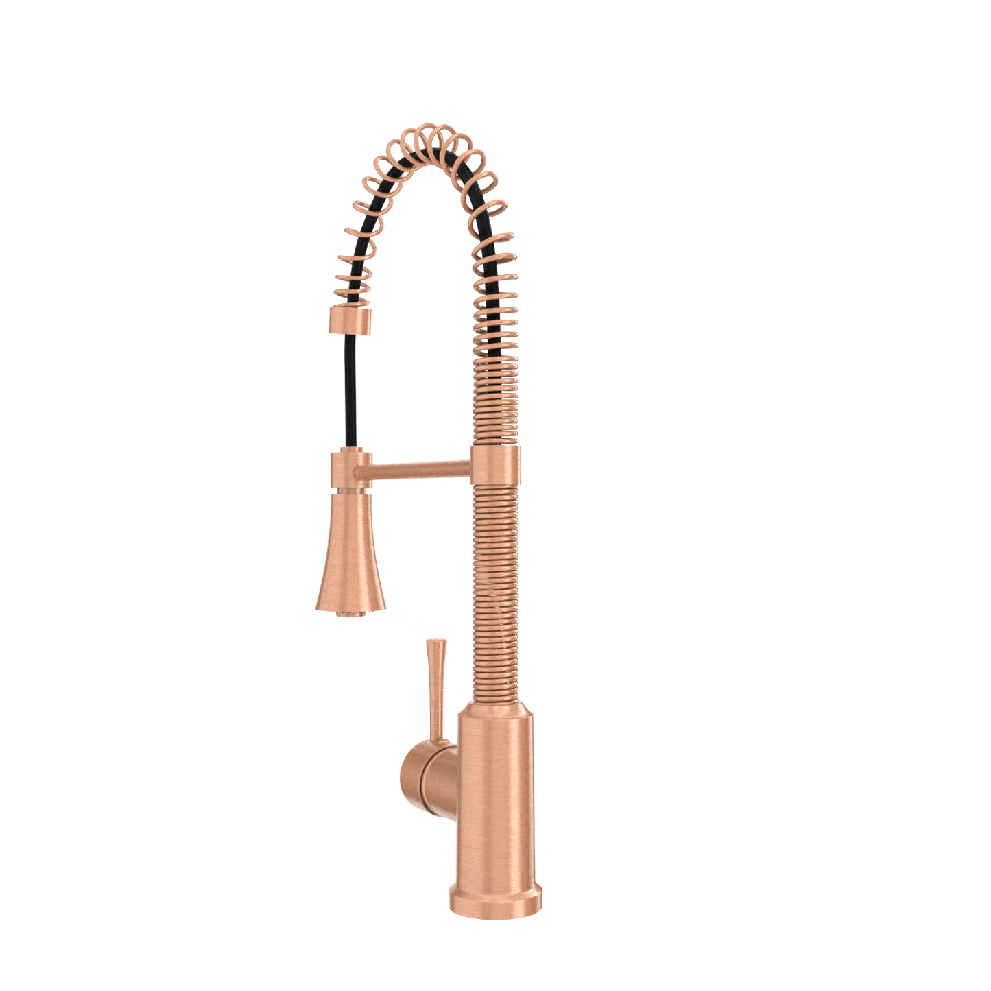 Copper Pre-Rinse Spring Kitchen Faucet, Single Level Solid Brass Kitchen Sink Faucets with Pull Down Sprayer - AK96565C