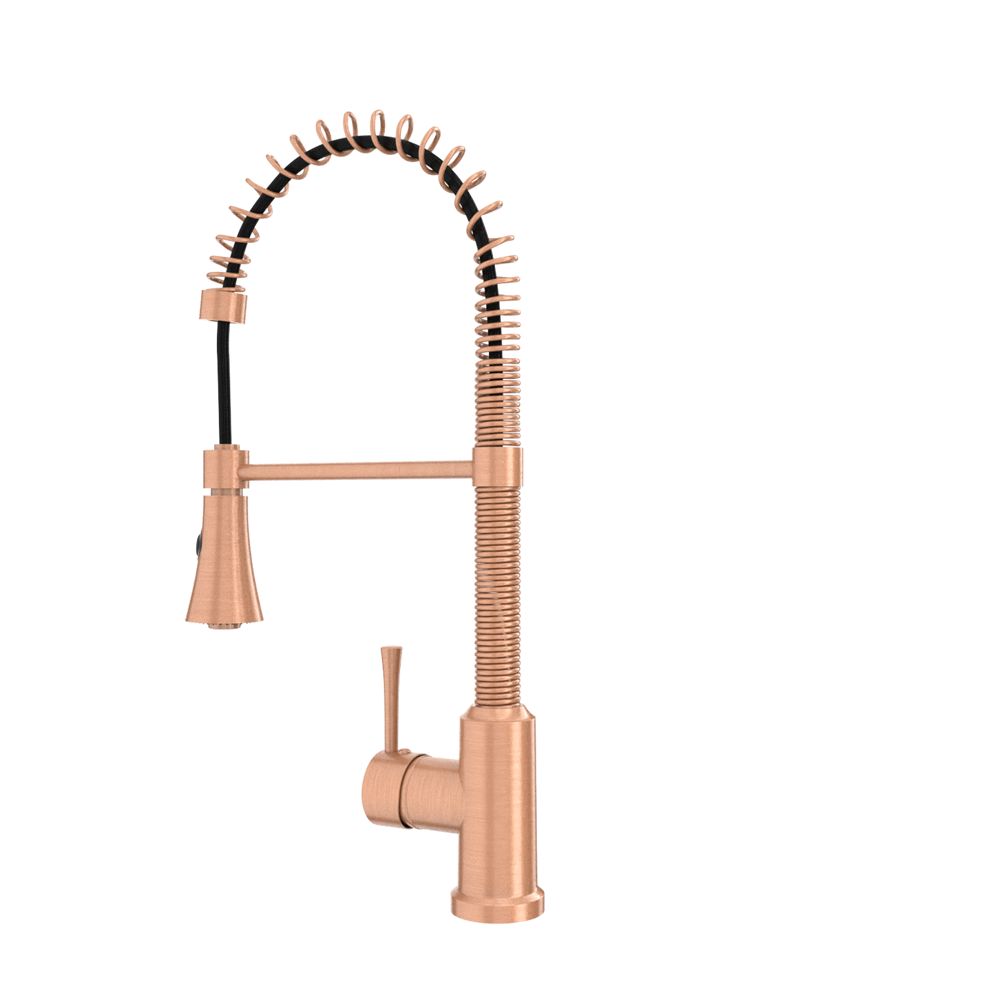 Copper Pre-Rinse Spring Kitchen Faucet, Single Level Solid Brass Kitchen Sink Faucets with Pull Down Sprayer - AK96565C