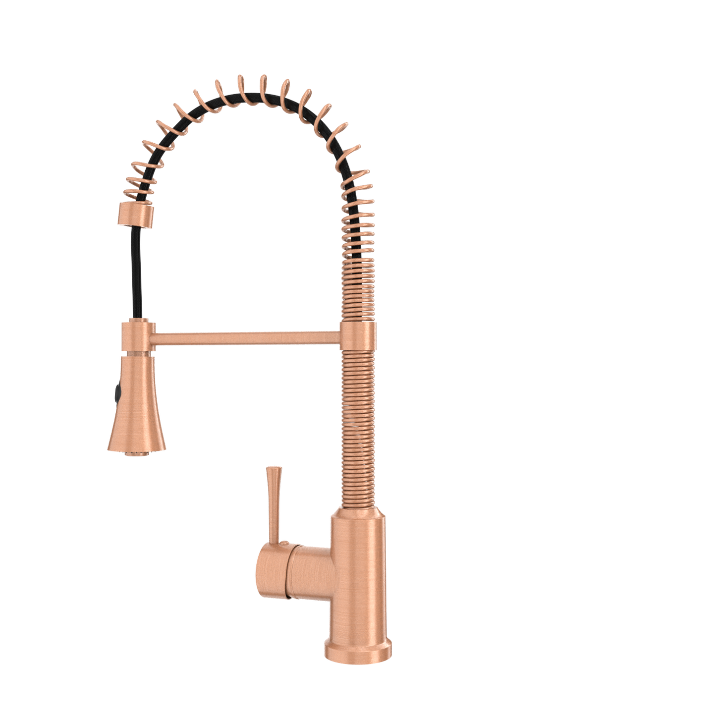 Copper Pre-Rinse Spring Kitchen Faucet, Single Level Solid Brass Kitchen Sink Faucets with Pull Down Sprayer - AK96565C