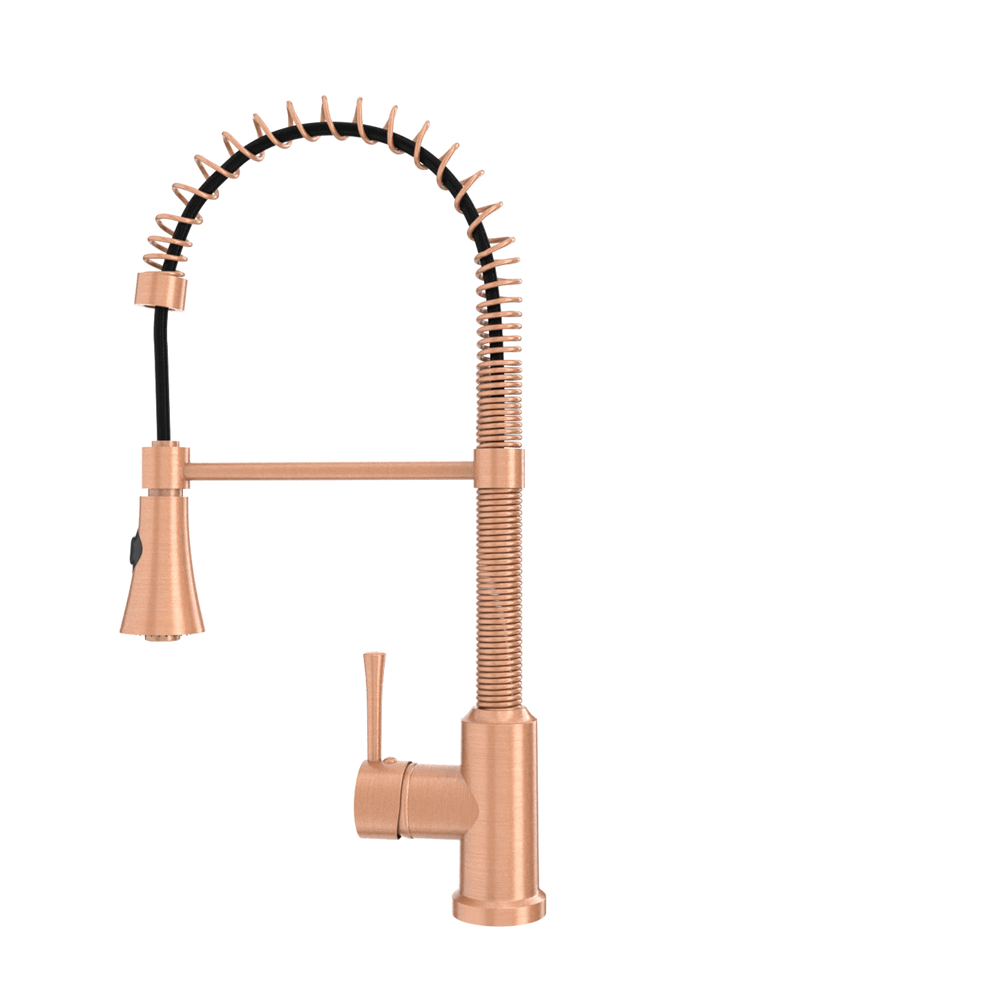 Copper Kitchen Faucet with Soap Dispenser, Single Handle Solid Brass High Arc Pull Down Sprayer Head Kitchen Sink Faucets with Deck Plate