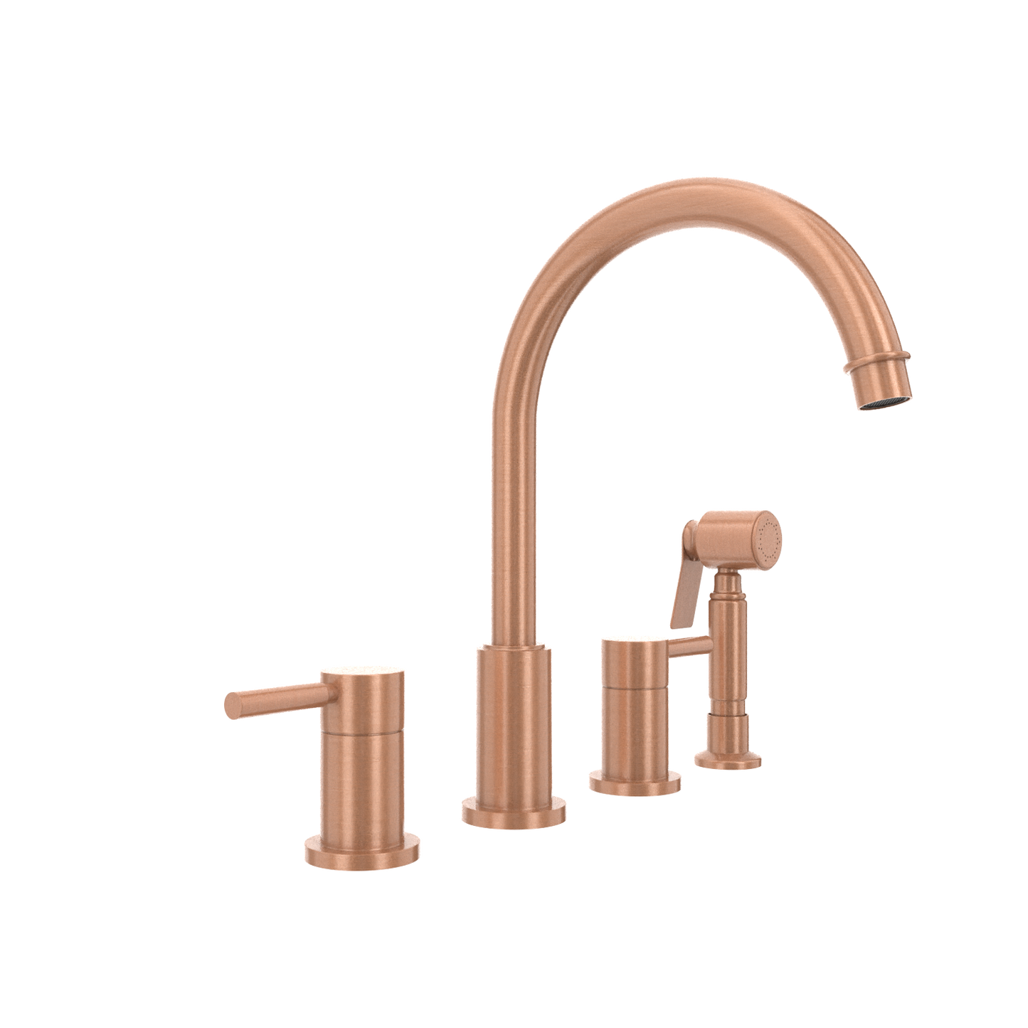 Two-Handles Copper Widespread Kitchen Faucet with Side Sprayer - AK96866