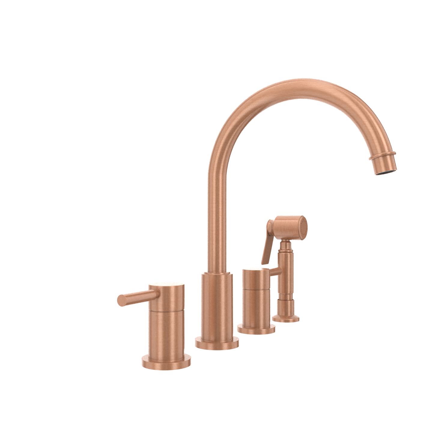 Two-Handles Copper Widespread Kitchen Faucet with Side Sprayer - AK96866
