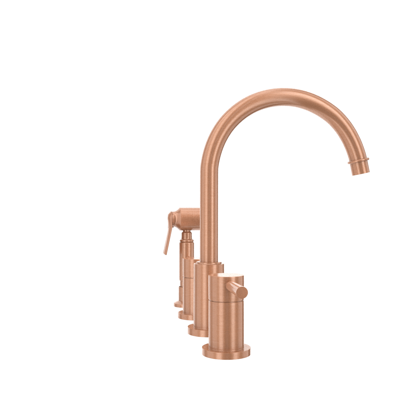 Two-Handles Copper Widespread Kitchen Faucet with Side Sprayer - AK96866