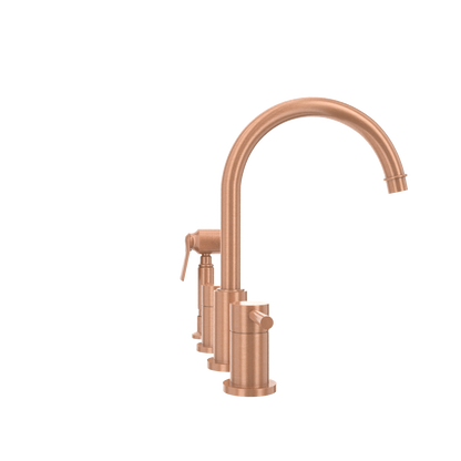 Two-Handles Copper Widespread Kitchen Faucet with Side Sprayer - AK96866