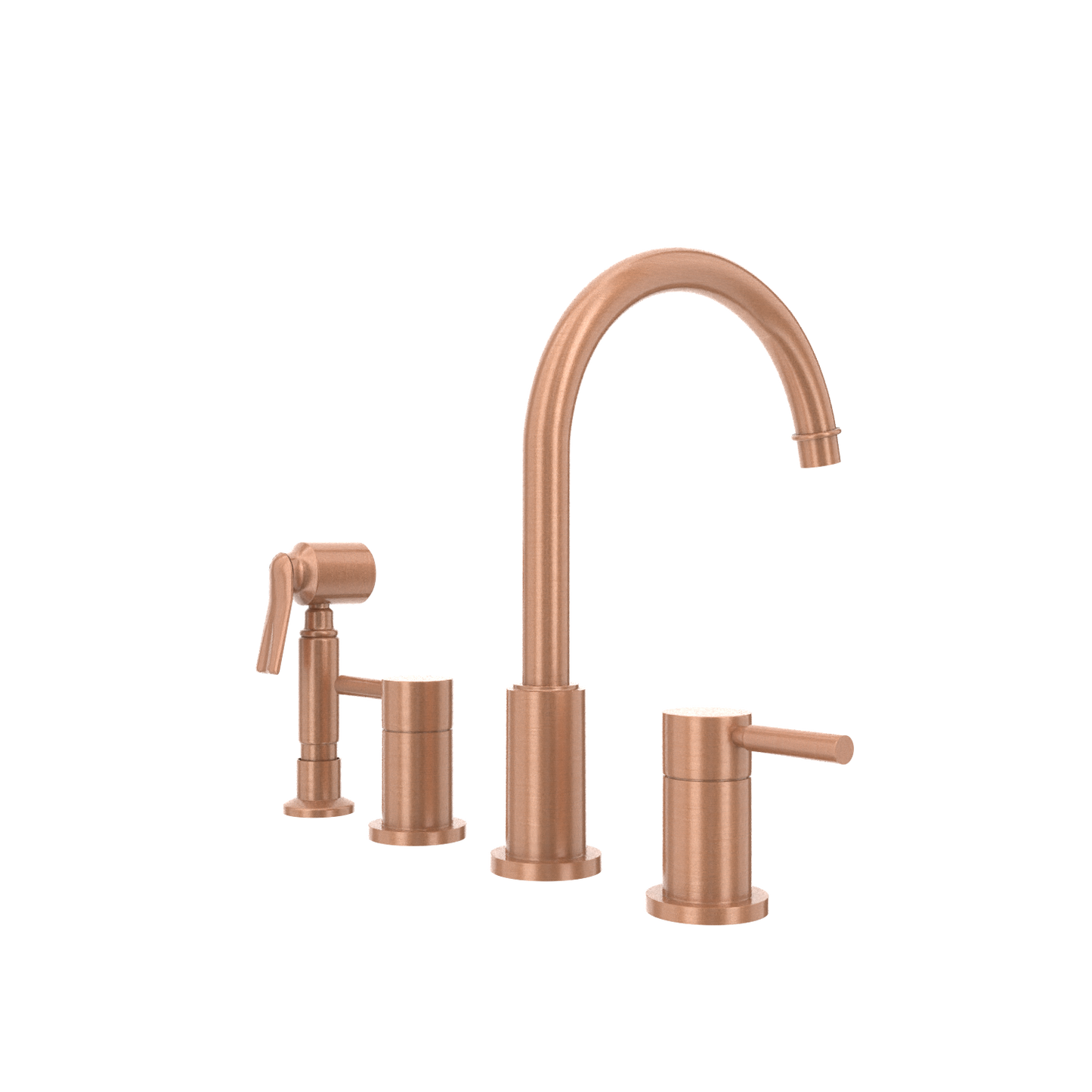 Two-Handles Copper Widespread Kitchen Faucet with Side Sprayer - AK96866