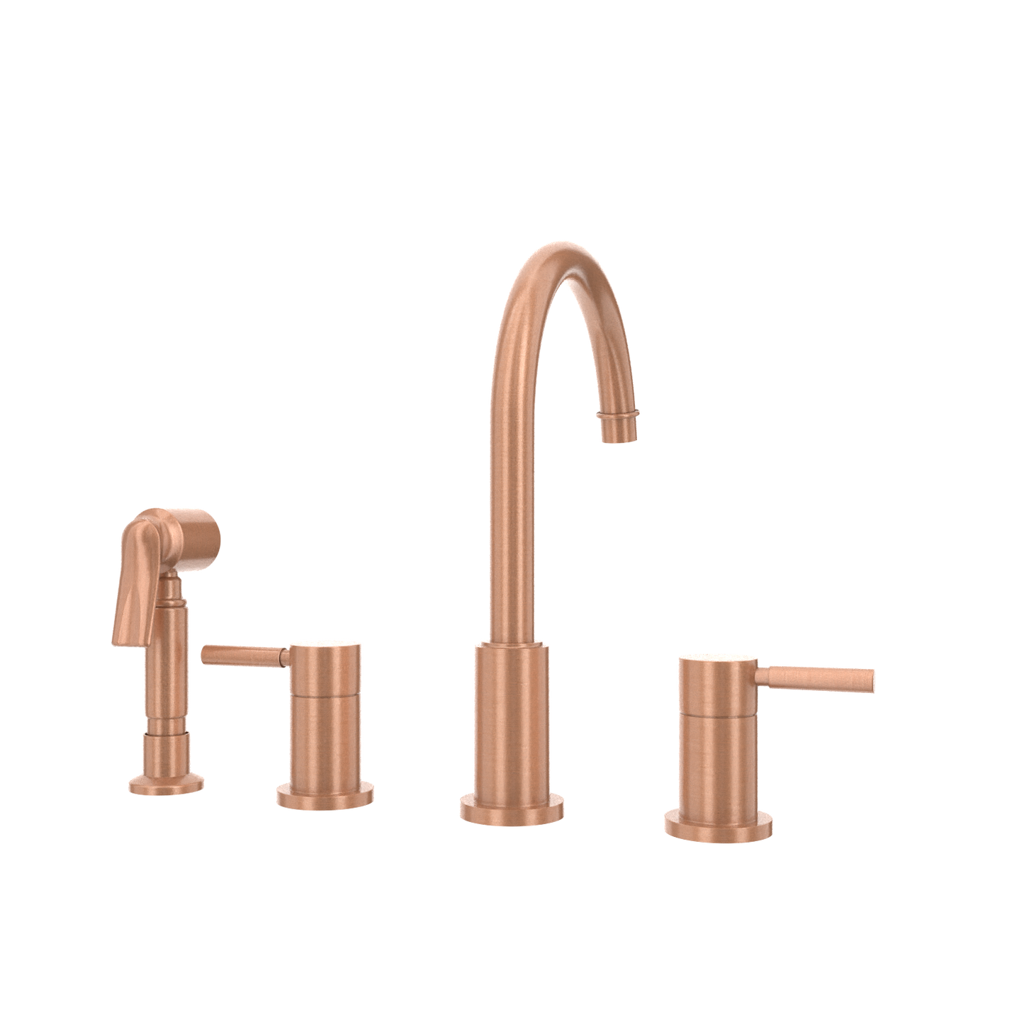Two-Handles Copper Widespread Kitchen Faucet with Side Sprayer - AK96866