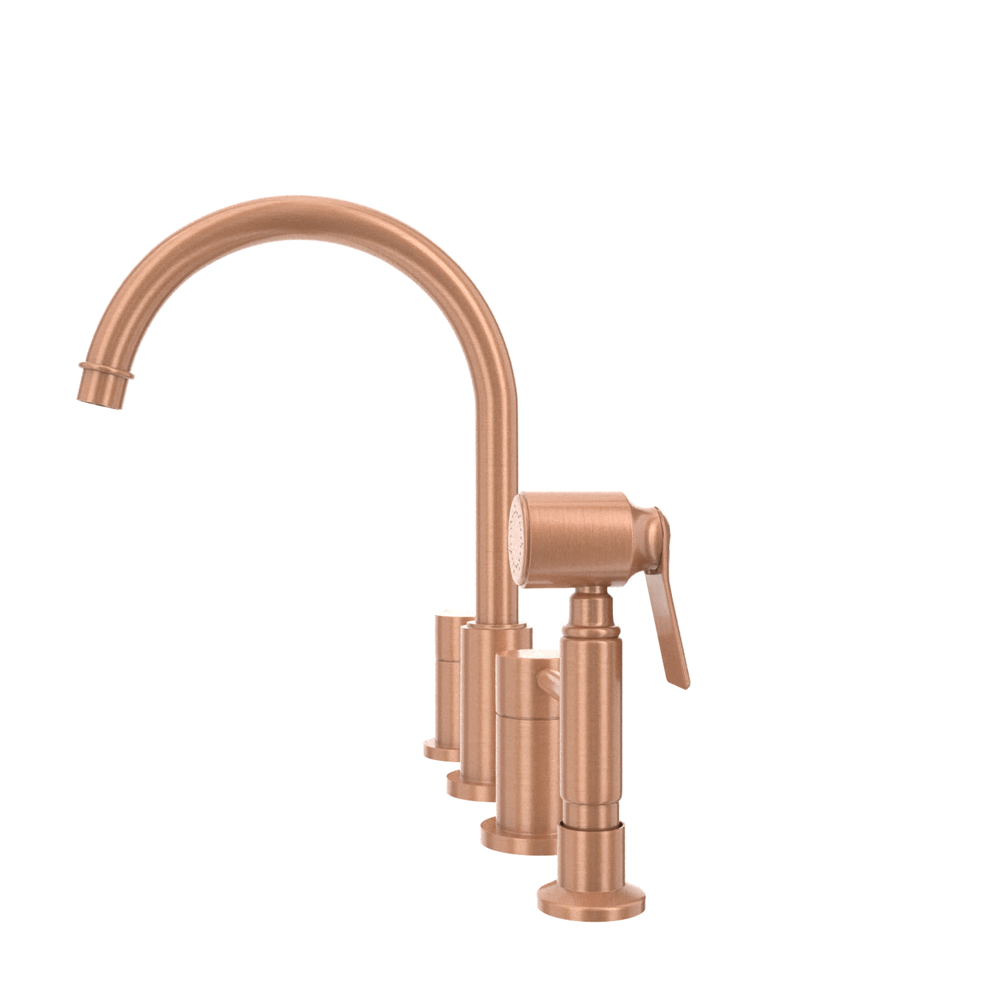Two-Handles Copper Widespread Kitchen Faucet with Side Sprayer - AK96866