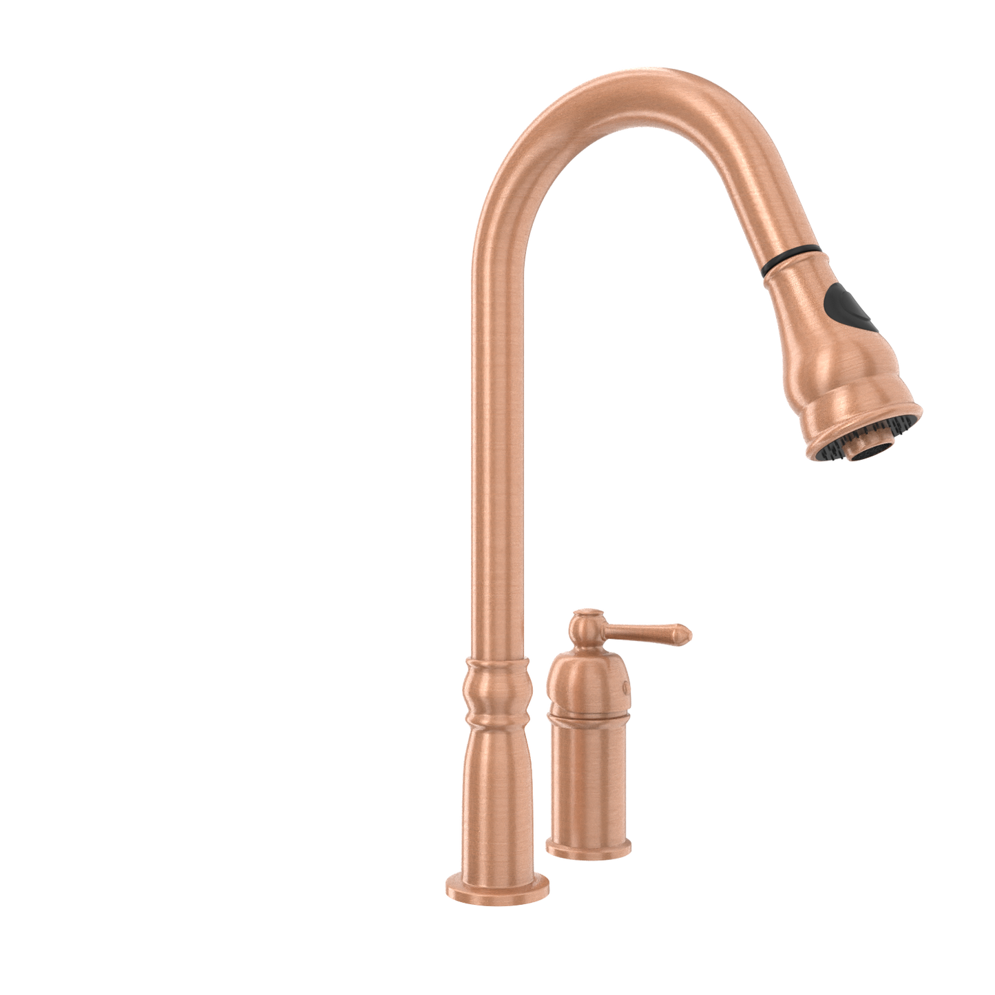 Copper Pull Out Kitchen Faucet with in-Deck Handle, Single Level Solid Brass Kitchen Sink Faucets with Pull Down Sprayer-AK97918