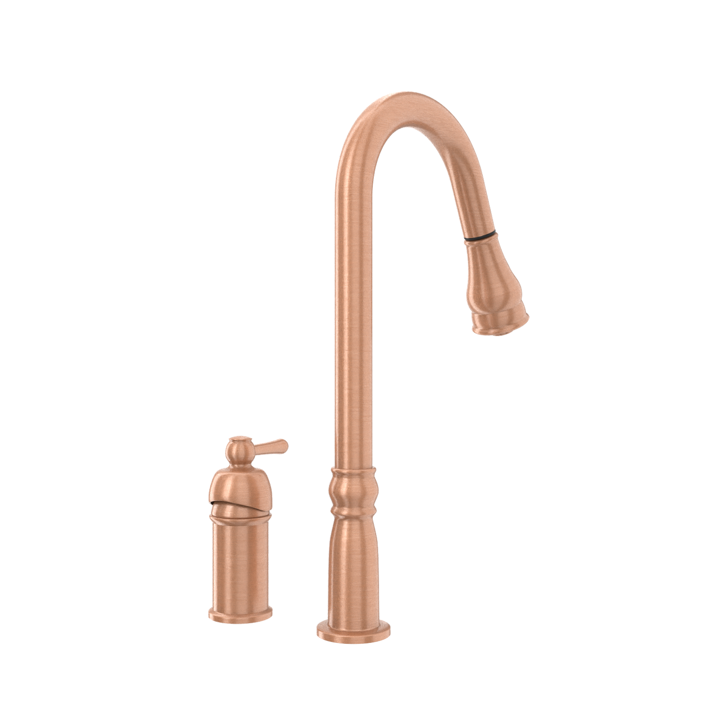 Copper Pull Out Kitchen Faucet with in-Deck Handle, Single Level Solid Brass Kitchen Sink Faucets with Pull Down Sprayer-AK97918