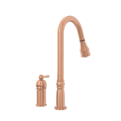 Copper Pull Out Kitchen Faucet with in-Deck Handle, Single Level Solid Brass Kitchen Sink Faucets with Pull Down Sprayer-AK97918