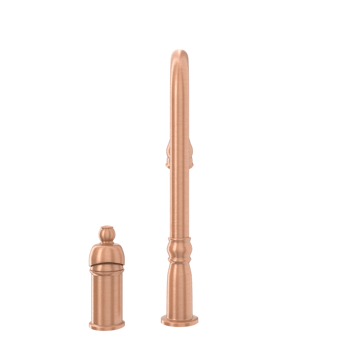 Copper Kitchen Faucet with in-Deck Handle and Soap Dispenser, Single Handle Solid Brass High Arc Pull Down Sprayer Head Kitchen Sink Faucet