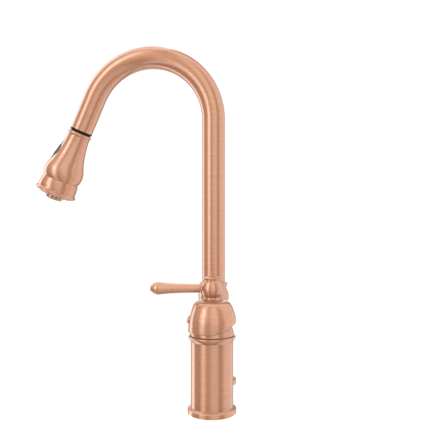 Copper Pull Out Kitchen Faucet with in-Deck Handle, Single Level Solid Brass Kitchen Sink Faucets with Pull Down Sprayer-AK97918
